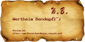 Wertheim Bendegúz névjegykártya